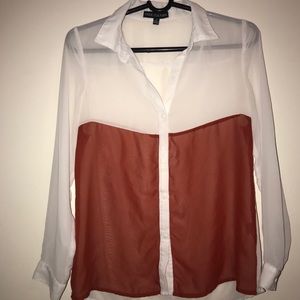 FREE CULTURE RED AND WHITE BLOUSE SIZE: SMALL